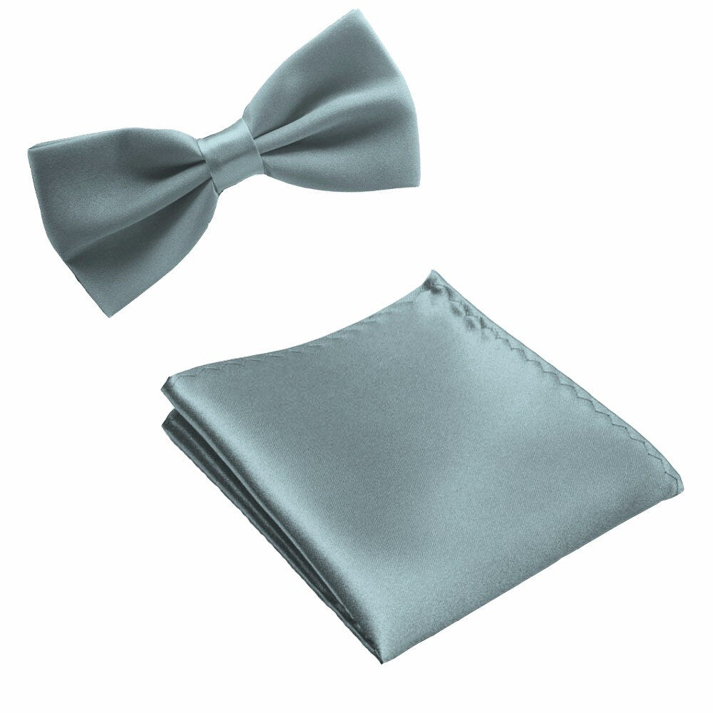 Fashion Bow Ties with Pocket Square Handkerchief Butterfly Towel