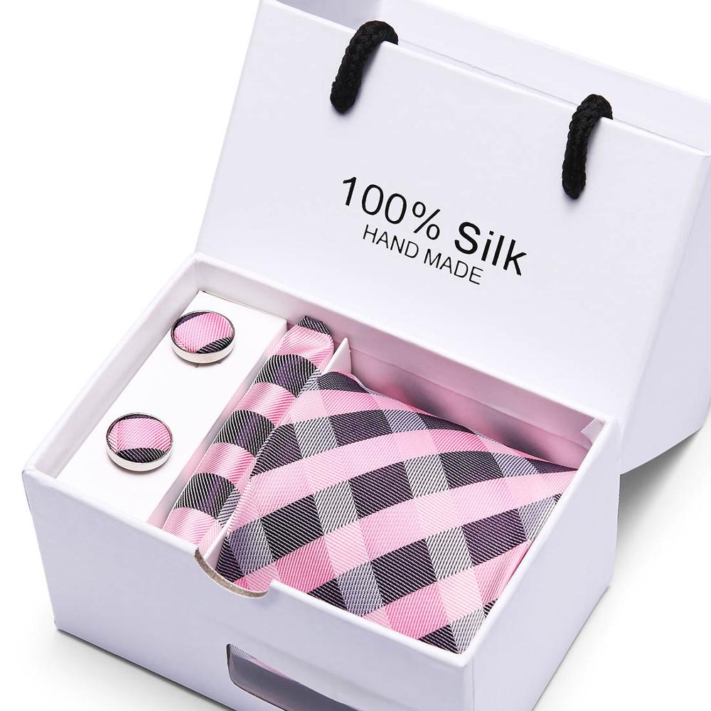 Fashion Silk Necktie Hanky Cufflink Set Ties