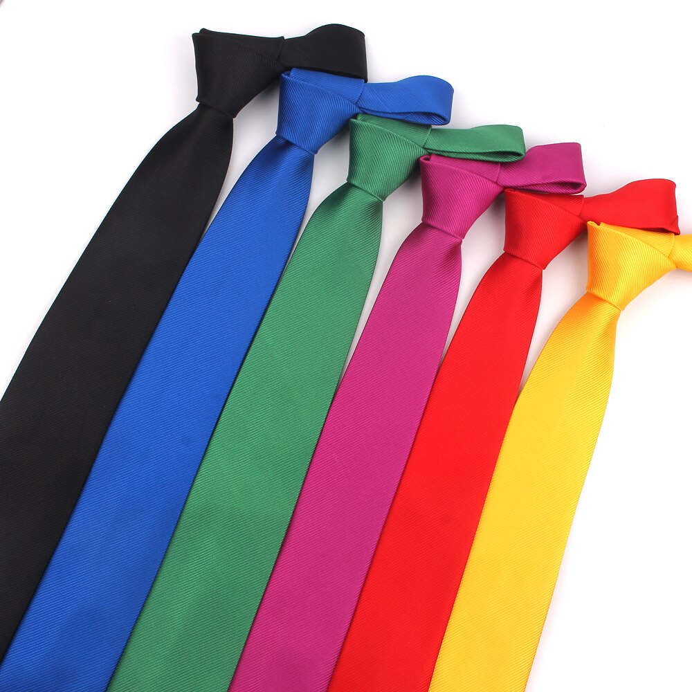 Candy Color Ties for Men / Women Polyester Classic Neckties 8cm Width Tie Skinny