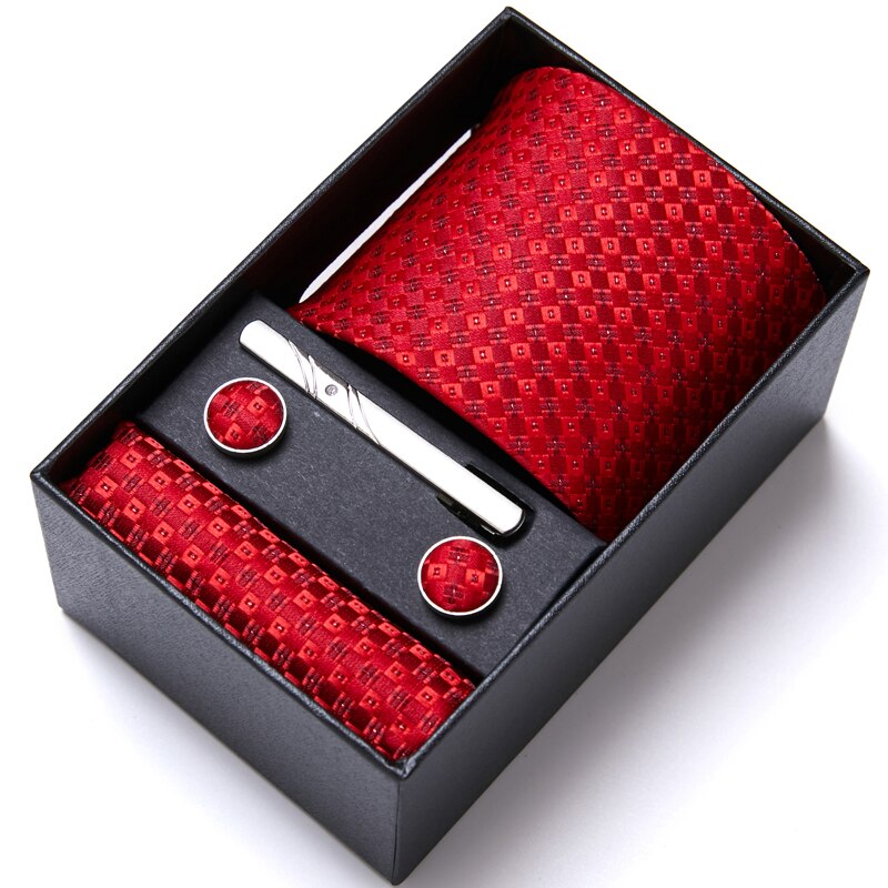 Gift Box Custom Mariage Ties Hankie Cufflinks Sets