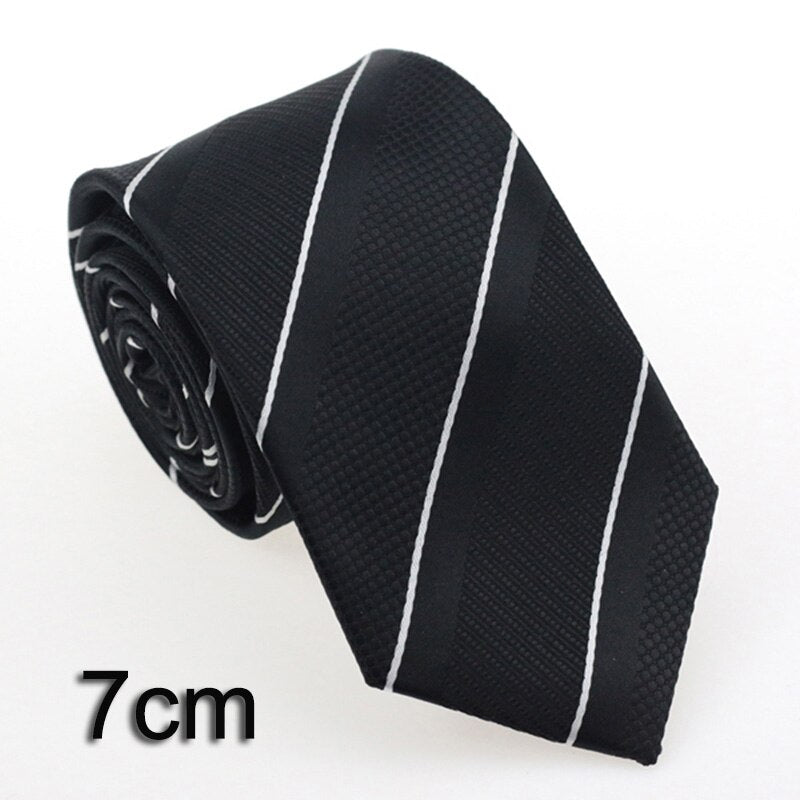 Men's Classic Plaid Stripe Skinny Ties