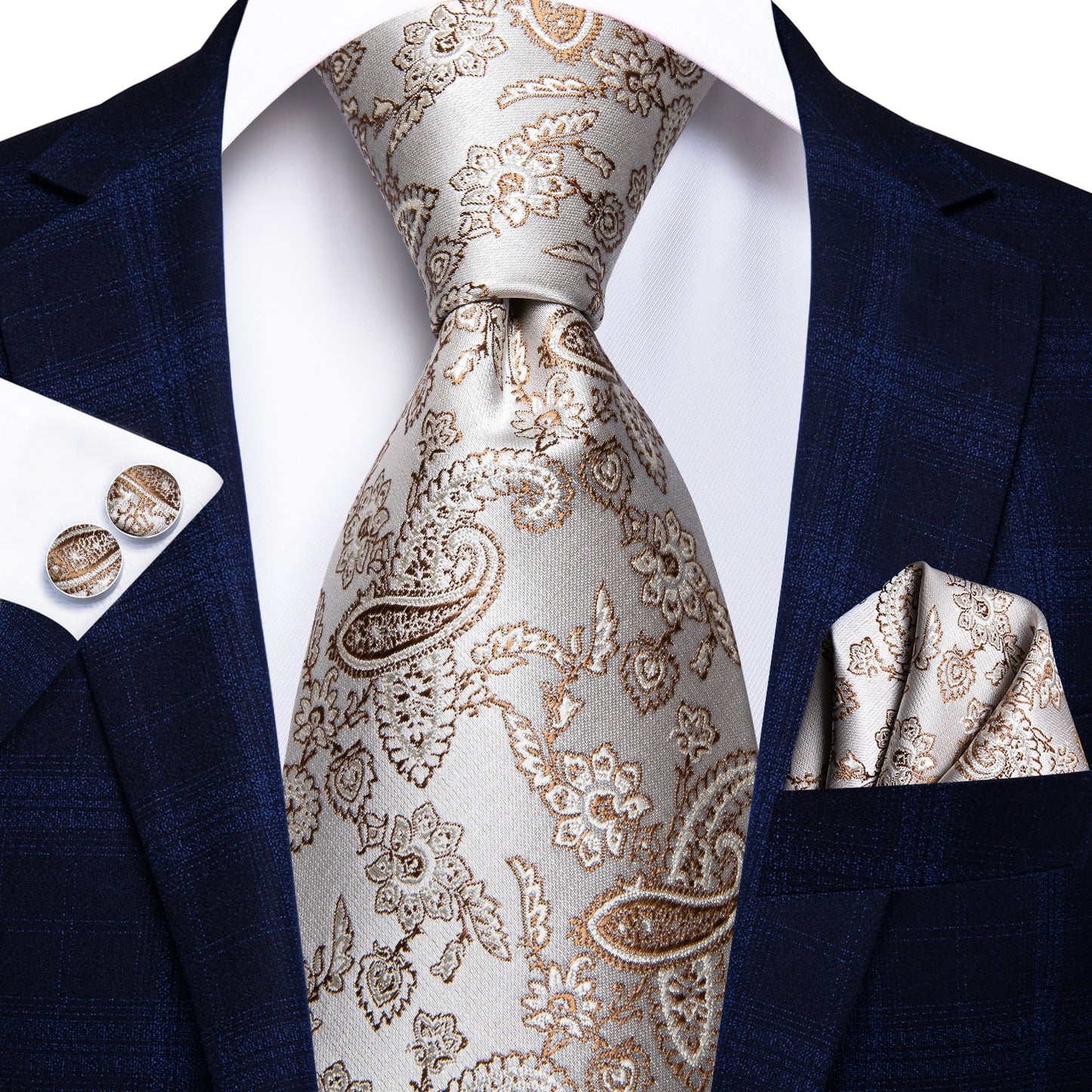 100% Silk Luxury Paisley Tie Set