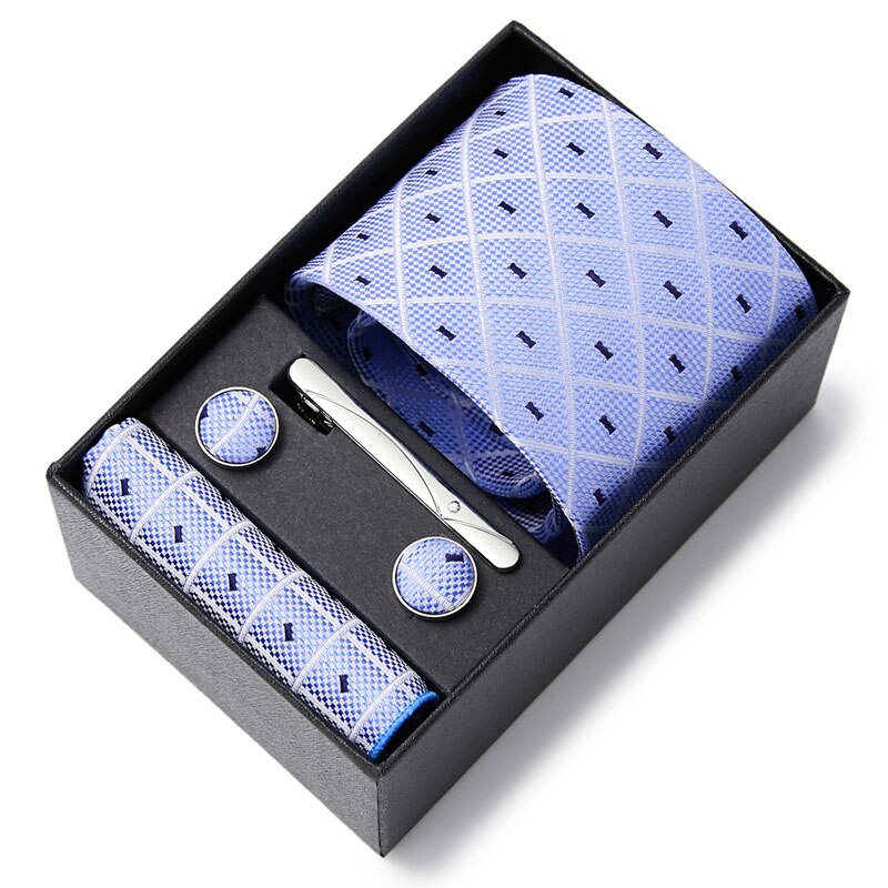 Gift Box Custom Mariage Ties Hankie Cufflinks Sets