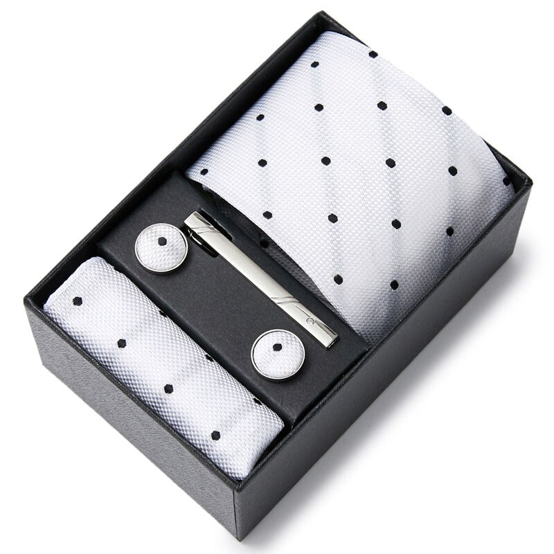 Gift Box Custom Mariage Ties Hankie Cufflinks Sets