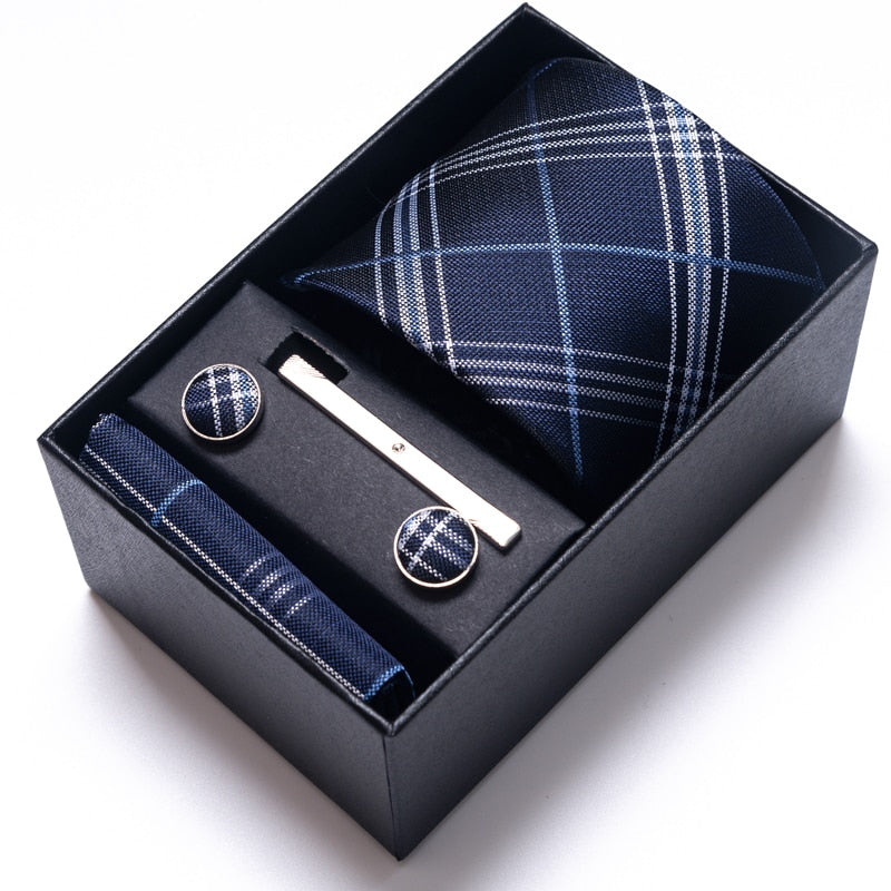 Gift Box Custom Mariage Ties Hankie Cufflinks Sets