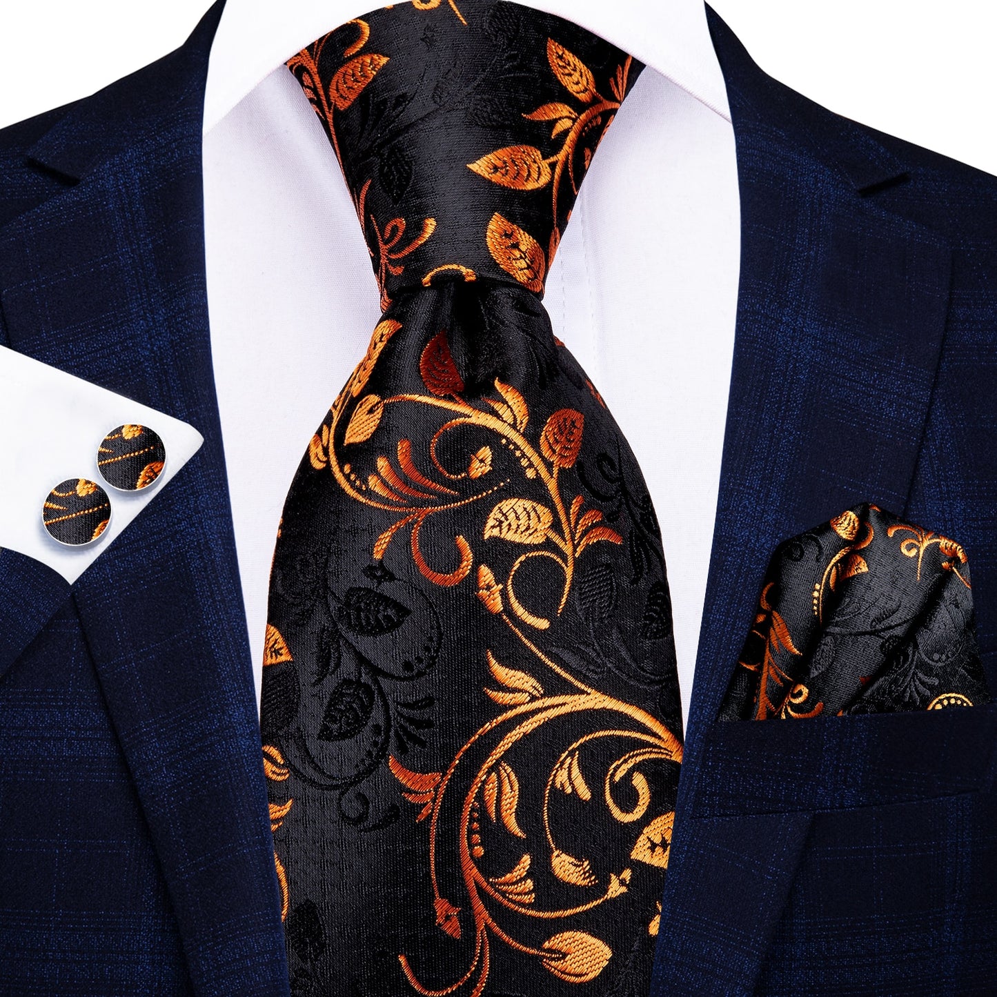 Business Paisley 100% Silk Men's 4 pc Tie Set