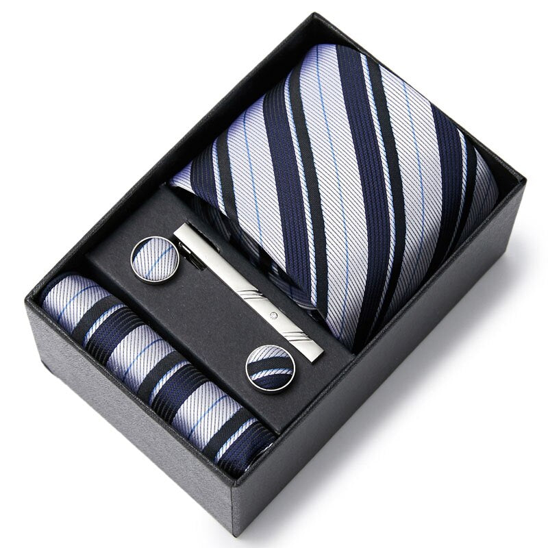 Gift Box Custom Mariage Ties Hankie Cufflinks Sets