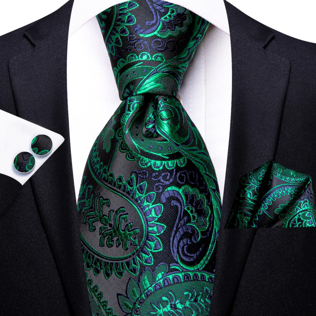 100% Silk Luxury Paisley Tie Set