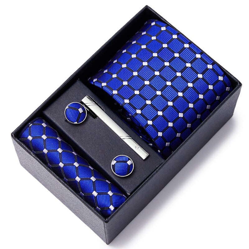 Gift Box Custom Mariage Ties Hankie Cufflinks Sets