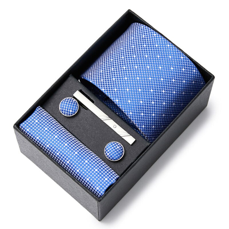 Gift Box Custom Mariage Ties Hankie Cufflinks Sets