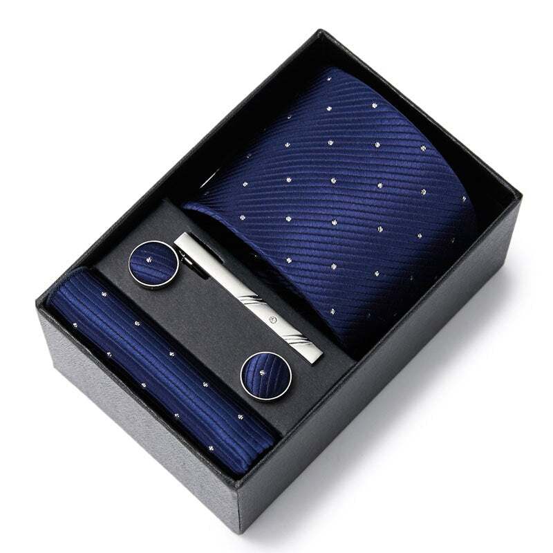 Gift Box Custom Mariage Ties Hankie Cufflinks Sets