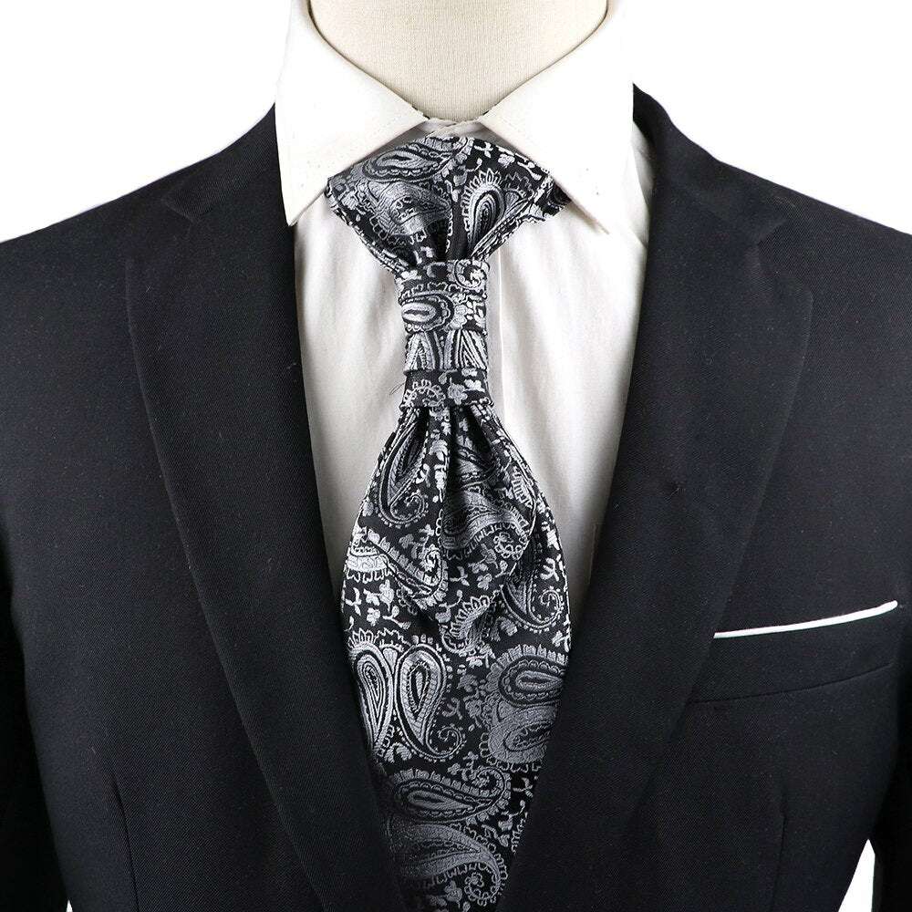 Luxury Men ‘s Paisley Ascots Necktie Tied Knot