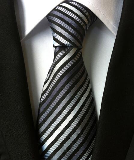 Classic Men's Stripe Ties Jacquard Woven 100% Silk