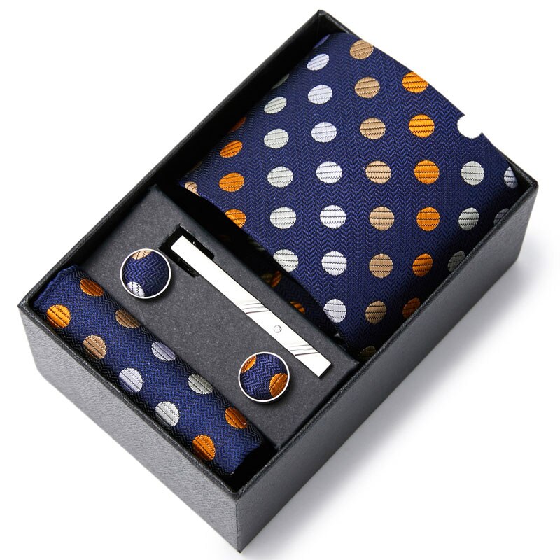 Gift Box Custom Mariage Ties Hankie Cufflinks Sets