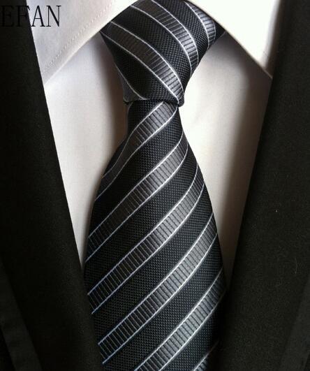 Classic Men's Stripe Ties Jacquard Woven 100% Silk