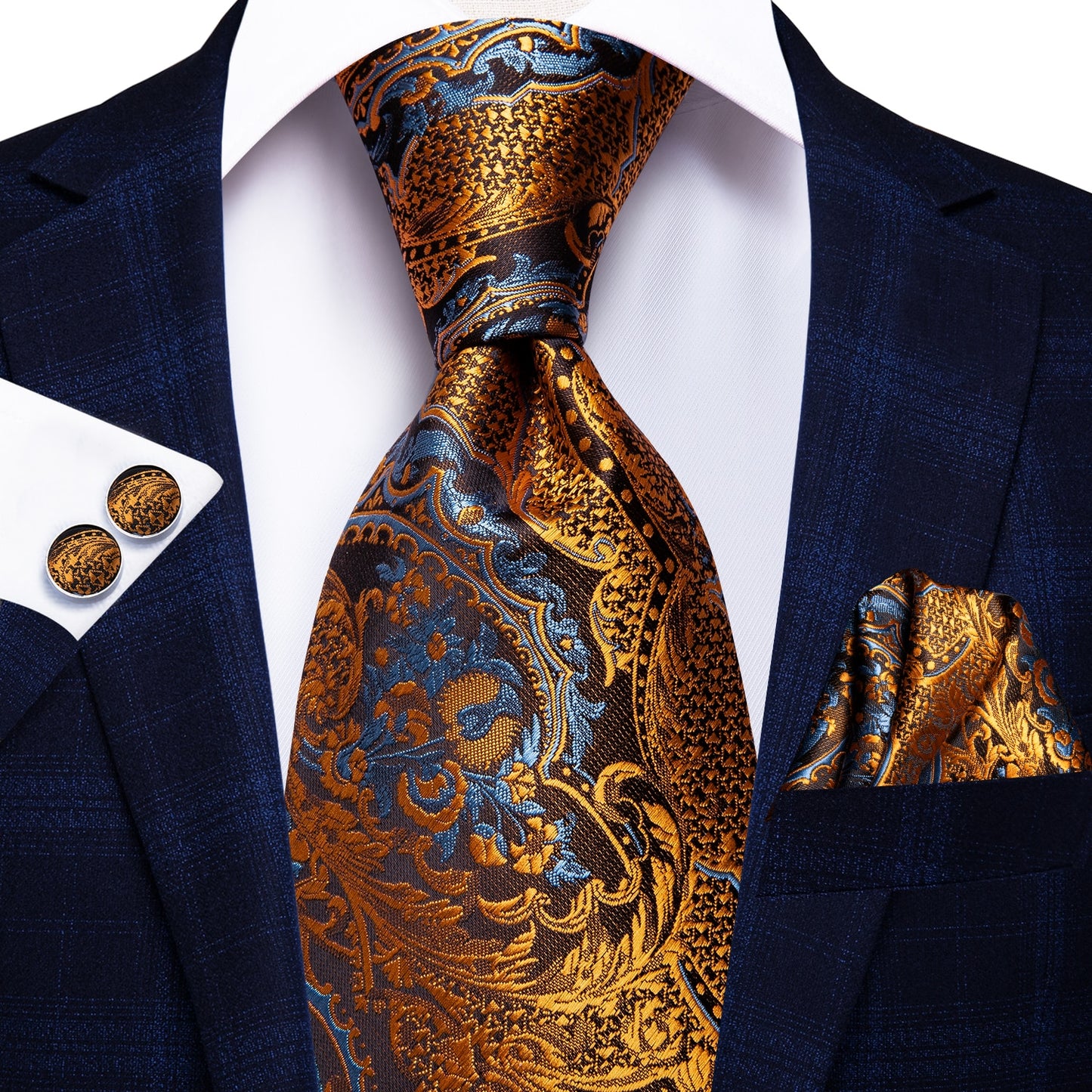 100% Silk Luxury Paisley Tie Set