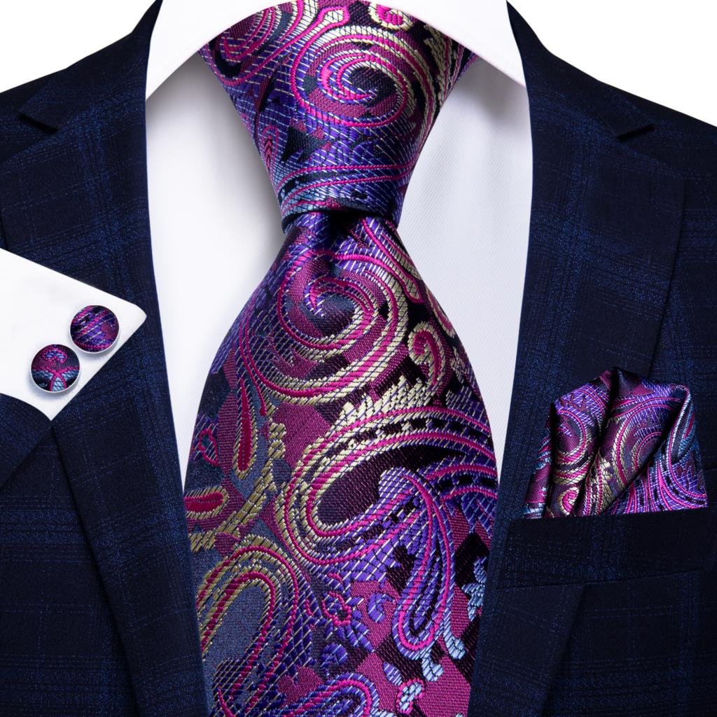 Business Paisley 100% Silk Men's 4 pc Tie Set