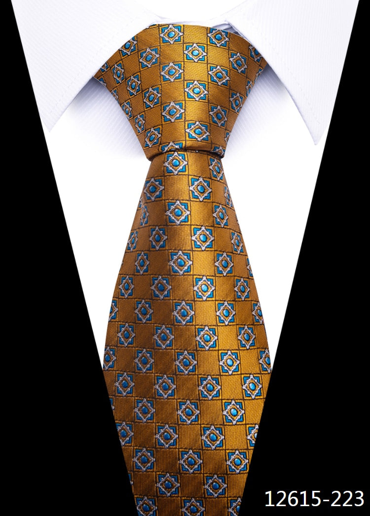 Men Gravatas Classic Silk Necktie Striped