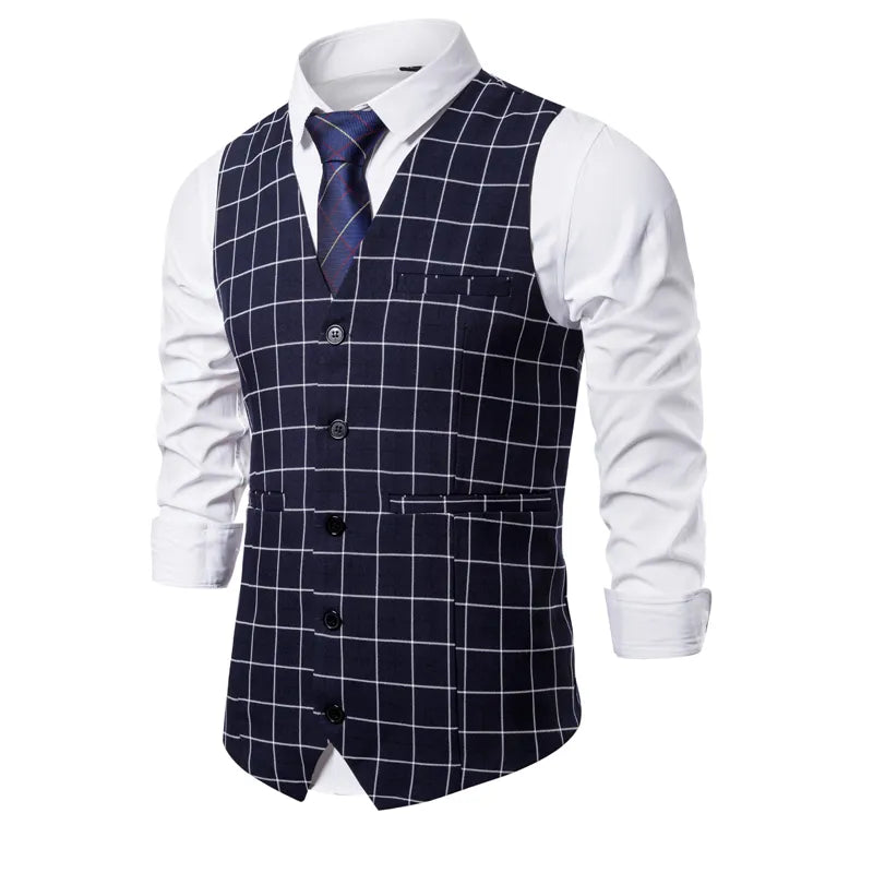 Men's Plaid Striped Fashion Vest