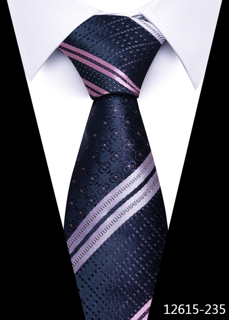 Men Gravatas Classic Silk Necktie Striped