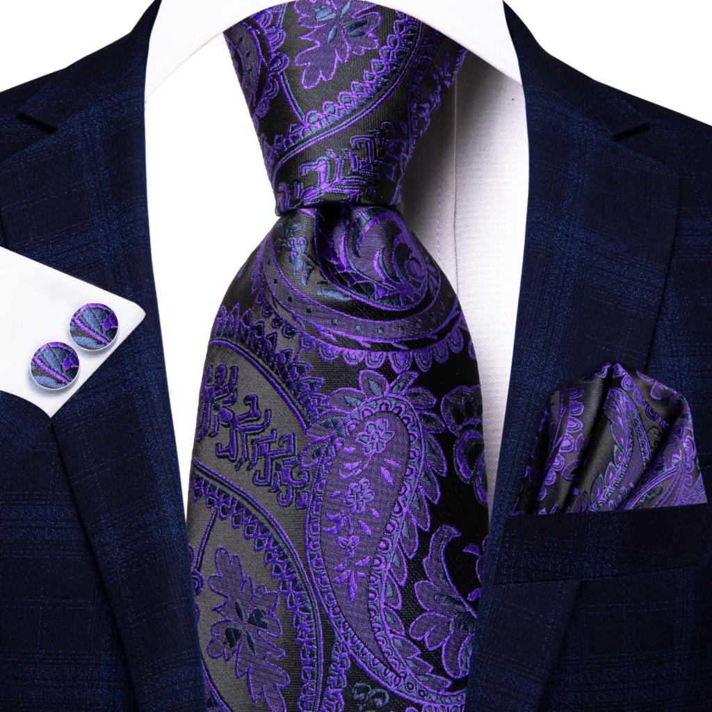 Business Paisley 100% Silk Men's 4 pc Tie Set