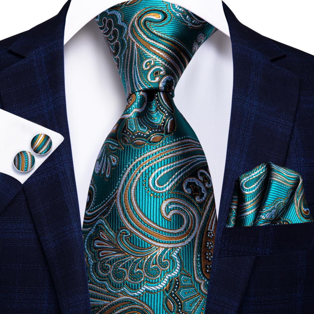 Business Paisley 100% Silk Men's 4 pc Tie Set