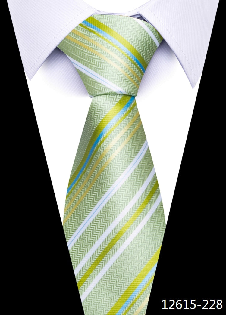 Men Gravatas Classic Silk Necktie Striped