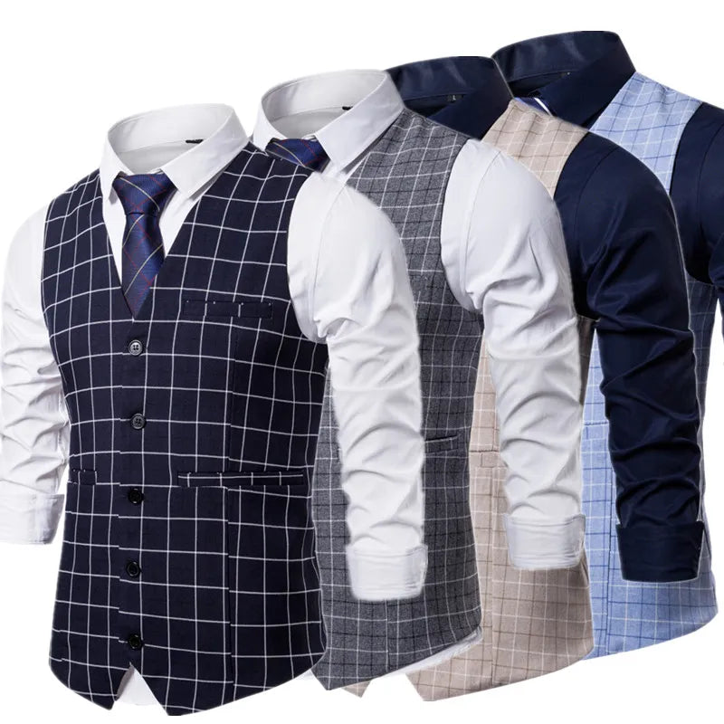 Men's Plaid Striped Fashion Vest