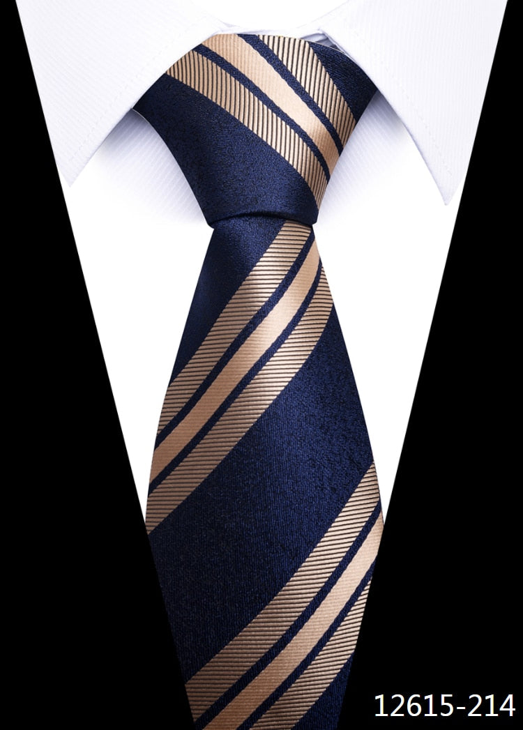 Men Gravatas Classic Silk Necktie Striped