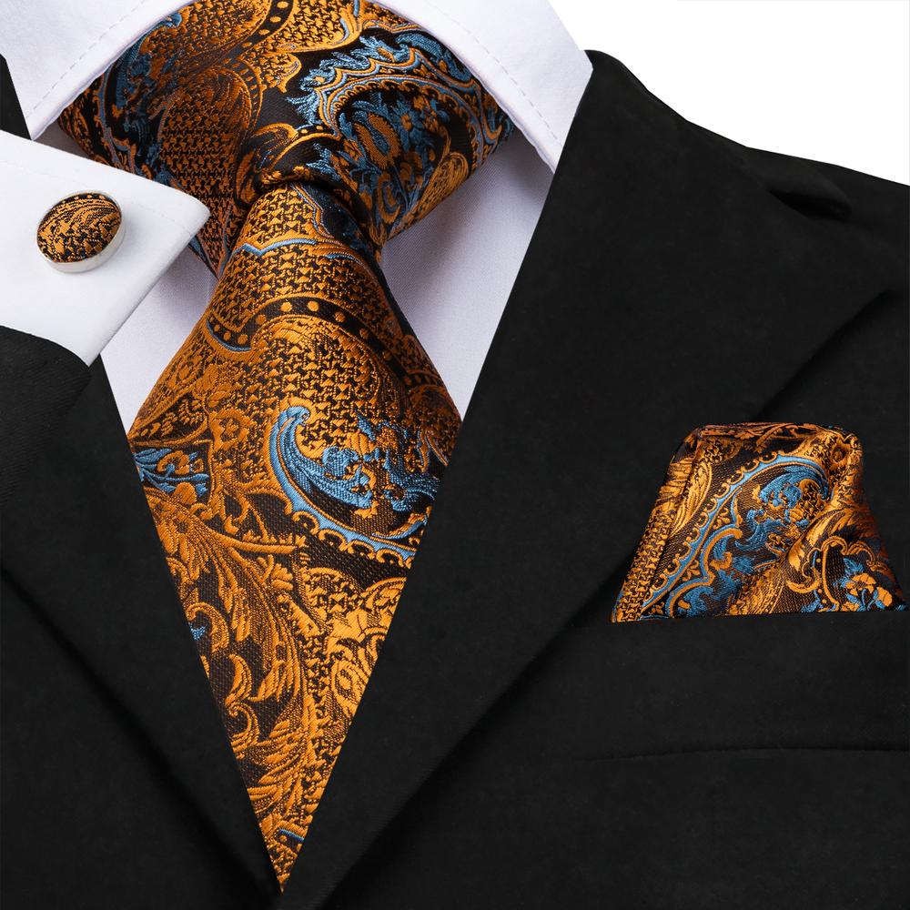 100% Silk Luxury Paisley Tie Set