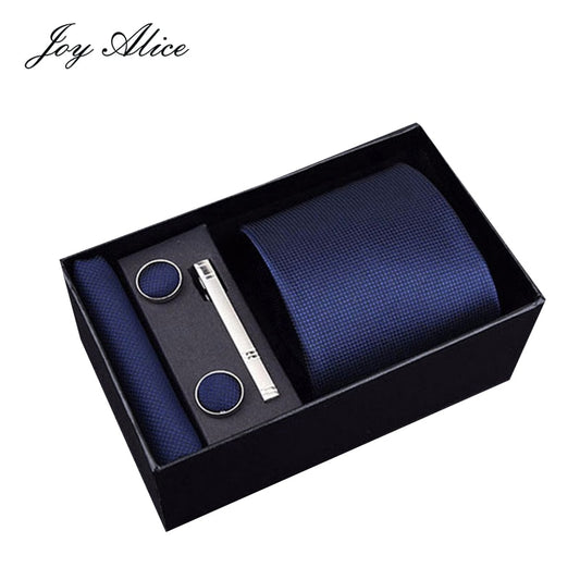 Gift Box Custom Mariage Ties Hankie Cufflinks Sets