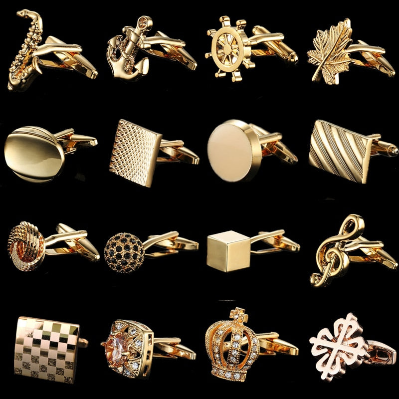 High quality Brass Plated 18K Gold French Cufflinks